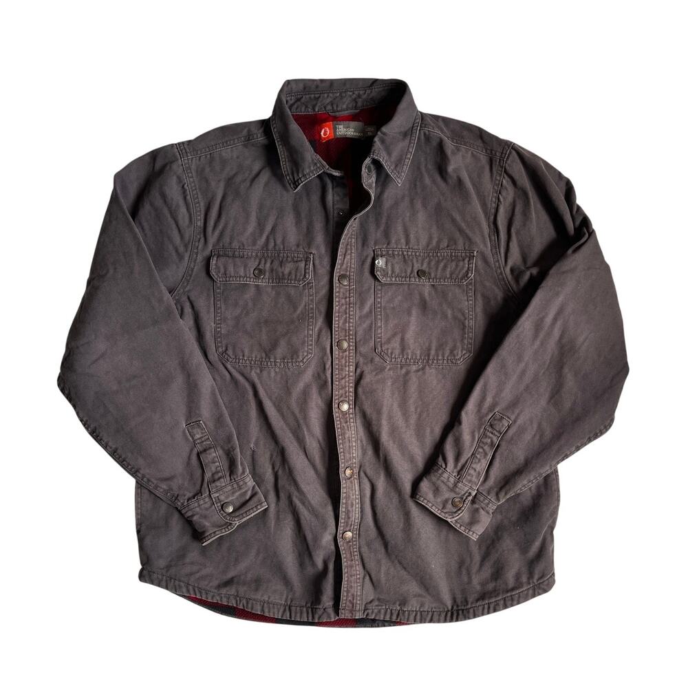 The American Outdoorsman Chore Jacket Coat Black Fleece Lined XL